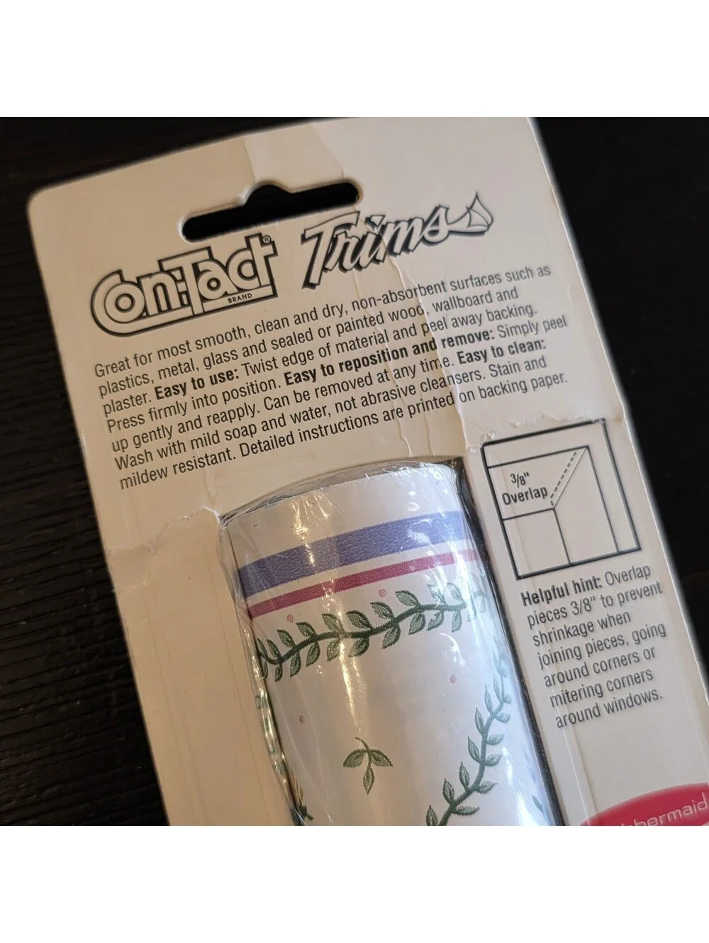 Vintage 1991 Herb Garden Con-Tact Removable Adhesive Trim 15' x 6